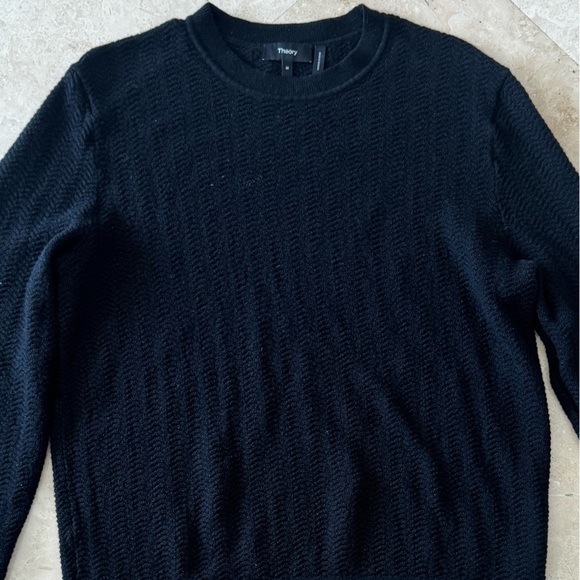Theory Black Crewneck Men's Sweater - Picture 3 of 3